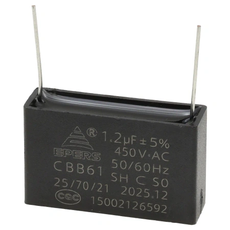 Kondensator rozruchowy do silnika 1,2µF 450VAC, CBB61, do druku, 36 × 11 × 22 mm, EPERS
