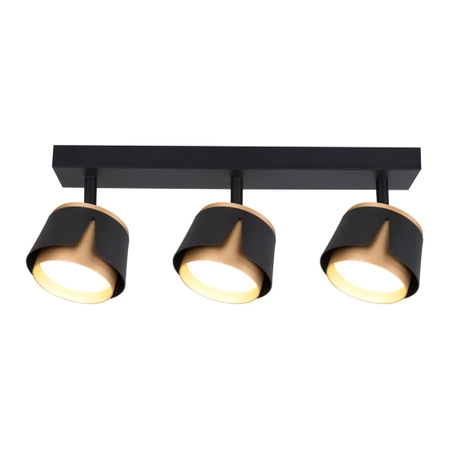 Kinkiet GX53 LED x3 czarny+złoty, XUDO IK283B