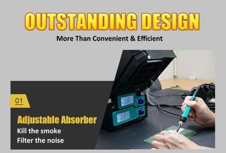 Stacja lutownicza z odsysaczem i dodatkową lutownicą Proskit SS-988B