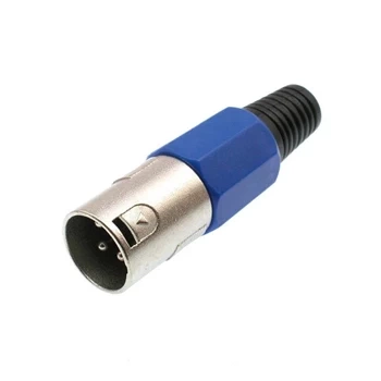 Wtyk XLR męski 3-pin niebieski mikrofonowy