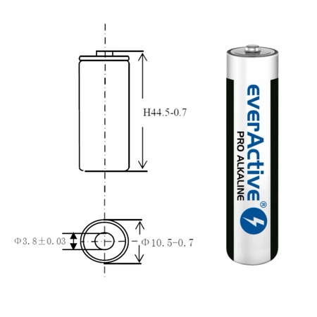 Bateria R3 (AAA) alkaliczna 1250mAh, everActive Pro 4szt - blister
