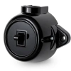 Włącznik pojedynczy dźwigniowy czarny natynkowy - Retro PRL