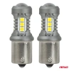Żarówki LED BAU15S PY21W, światło białe, do lamp z pomarańczowym kloszem, 12/24 V, 15 diod SMD, 2 szt. - AMiO 05001
