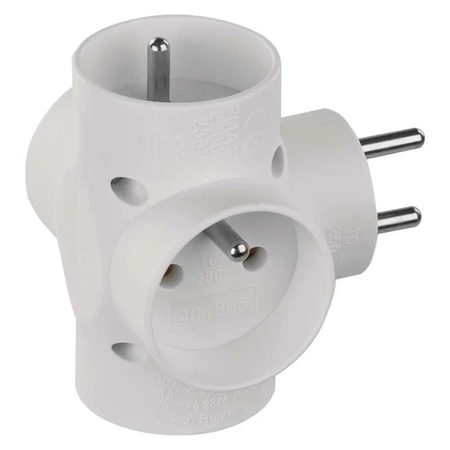 Rozgałęźnik sieciowy 230 V, 4 gniazda, 10 A, biały, EMOS P0040