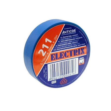 Taśma izolacyjna PVC ELECTRIX 211 19mm, niebieska 20m