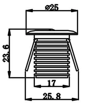 Oczko meblowe LED 1W bez soczewki, kąt świecenia 120°, biały