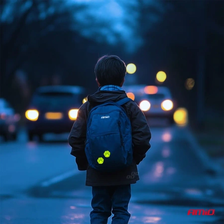 Naklejki odblaskowe fluorescencyjne dla dzieci, stopki, na plecak i kask
