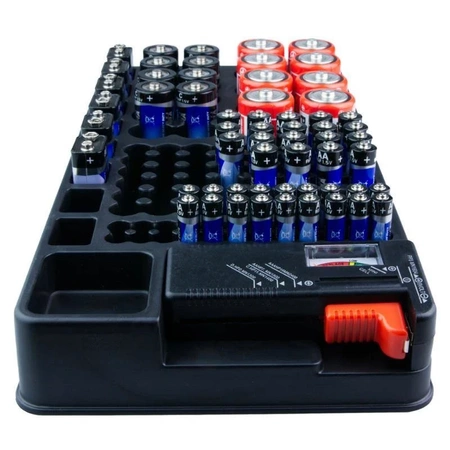 Organizer na baterie, wbudowany tester baterii