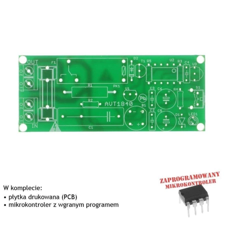 Włącznik 230V sterowany dowolnym pilotem IR, PCB i mikroprocesor do projektu AVT1840