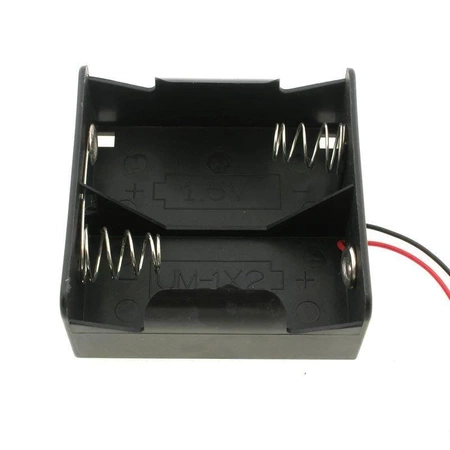 Koszyk baterii R20 x2 płaski z przewodami