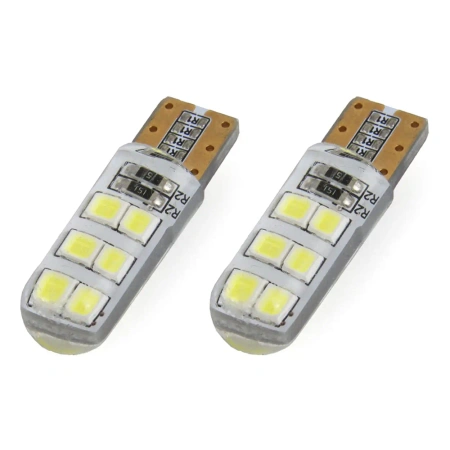 Żarówka samochodowa LED STANDARD T10 W5W 12V 1.5W, silikon, 2szt AMIO-01095