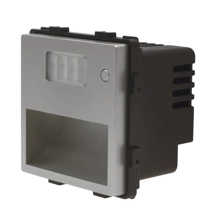 Lampka schodowa LED 230V 1.5W z czujką ruchu - szklana ramka - szary - Tawoia Glass