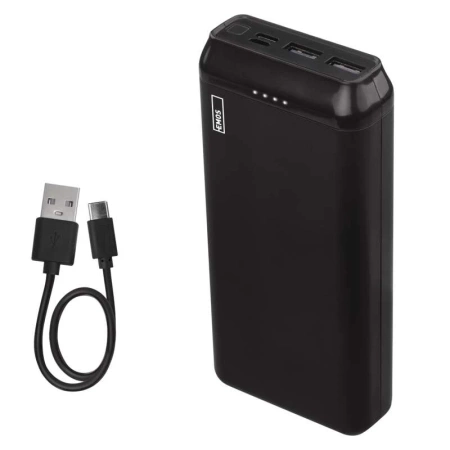 PowerBank 20000mAh EMOS ALPHA2, 10W, czarny, przewód w zestawie