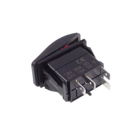 Przełącznik chwilowy (ON)-OFF 4-pin 2 LED czerwone, Carling