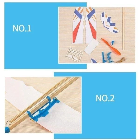 Model samolotu z napędem gumowym 410mm - Samolot dla dzieci - gumówka