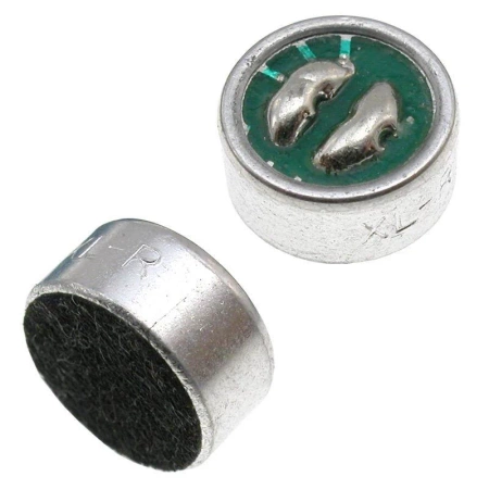 Mikrofon pojemnościowy elektretowy 9,7 × 5,2 mm, 1,5 V, z polami lutowniczymi, KPCM20B
