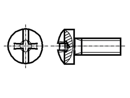 Śruba łeb walcowy nacięcie uniwersalne ocynk M3x12mm