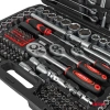 Zestaw 216 narzędzi: 110 bitów, nasadki 1/4", 3/8" i 1/2" z Torx E, klucze płasko-oczkowe, w walizce - AMiO 05020