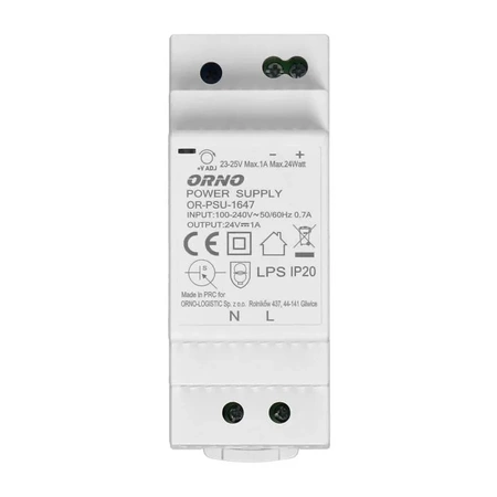 Zasilacz na szynę DIN 24VDC 1A 24W