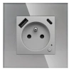 Gniazdko elektryczne z uziemieniem z USB A+C 20W z pomiarem energii (watomierz) WiFi i Bluetooth grafitowe podtynkowe z ramką szklaną - TAWOIA Smart Home