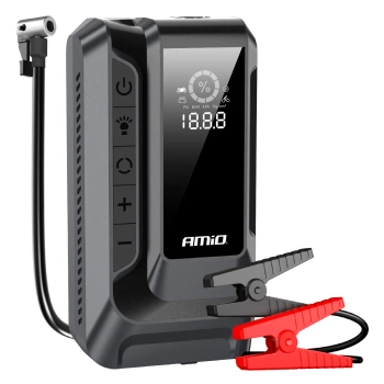 Jump Starter 12V 1600A 4w1 Starter - Latarka - Kompresor - Powerbank 12000mAh AMIO 04677