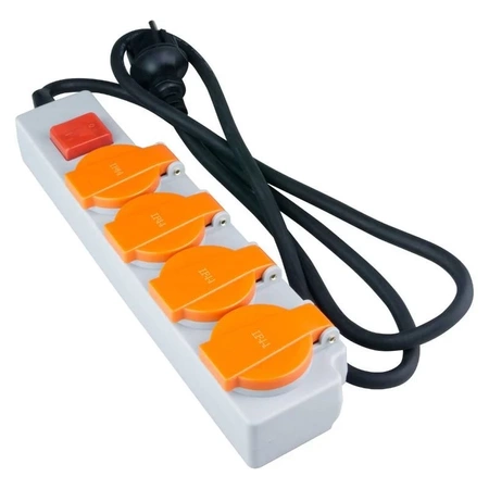 Listwa zasilająca, przedłużacz warsztatowy 4 gniazda, 1.4m, IP44, 3G1.5, 16A