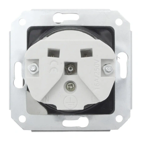 Gniazdo elektryczne ceramiczne kwadratowe bez ramki, montaż podtynkowy, kolor czarny Ceramic Loft