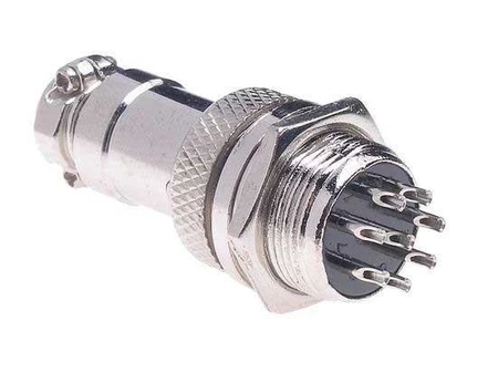 Gniazdo + wtyk na panel, seria C091 (GX16), dł. 47mm / 8 pin