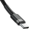 Kabel USB C-C 1m, szybkie ładowanie PD2.0 60W, QC3.0, nylonowy oplot, czarno-szary Baseus