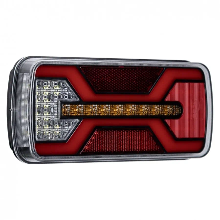Lampa tylna LED do przyczepy, X-SPIDER 1, 4 funkcje: pozycyjne, kierunkowskaz, stop, odblask, 69 LED, IP67, L2427