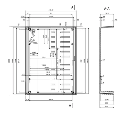 Obudowa 218x269, h=119mm wentylowana, Z39