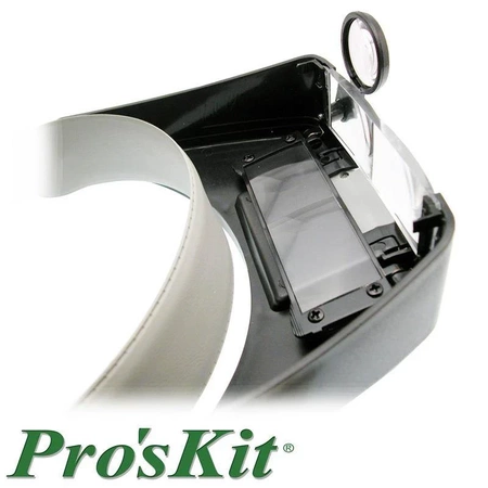 Lupa nagłowna x1.8, x2.6, x5.8 z podświetleniem, MA-016 Proskit