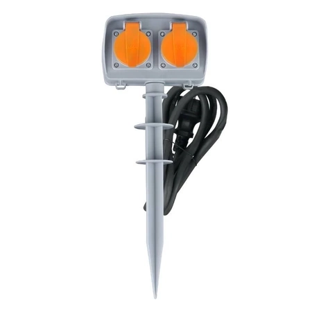 Słupek ogrodowy elektryczny z 2 gniazdami z uziemieniem, 16A (3680W), 1.5m, 3G1.5mm2