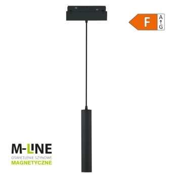 Lampa szynowa wisząca magnetyczna 10W 800lm 4000K 30cm czarna M-LINE