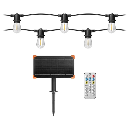 Solarna girlanda oświetleniowa 20m + 20 żarówek LED E27, 3000K Virone LG-4