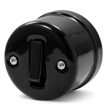 Natynkowy włącznik dzwonkowy czarny Ceramic Loft