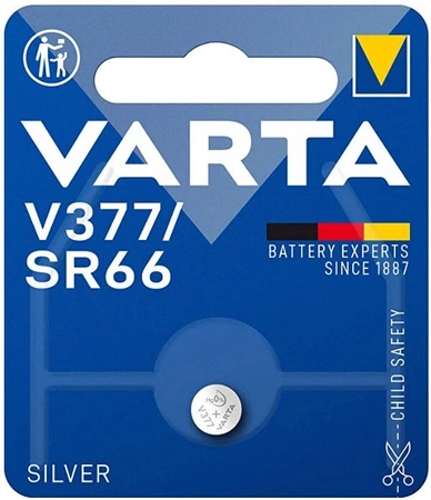 Bateria srebrowa SR66 / AG4 / 377 1.55V, do zegarków, VARTA