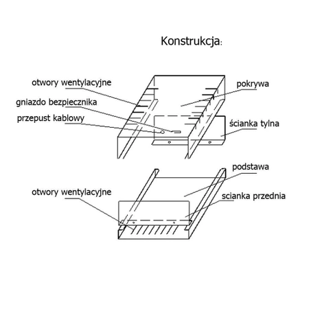 Obudowa metalowa 180x160, h=100mm, T65