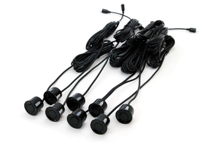 System czujników parkowania, wyświetlacz LED, 8 czarnych czujników (przód-tył) 22mm