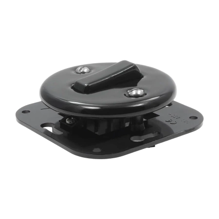 Włącznik światła pojedynczy ceramiczny, okrągły z ramką, podtynkowy czarny Ceramic Loft