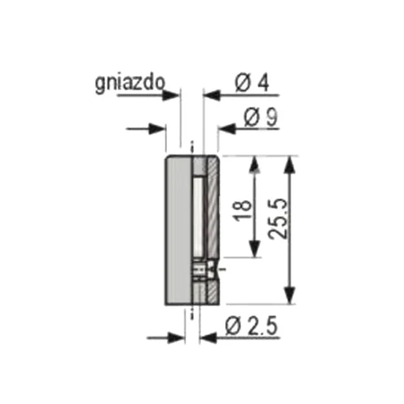 Gniazdo na przewód 4mm, izolowane przykręcane, czarne