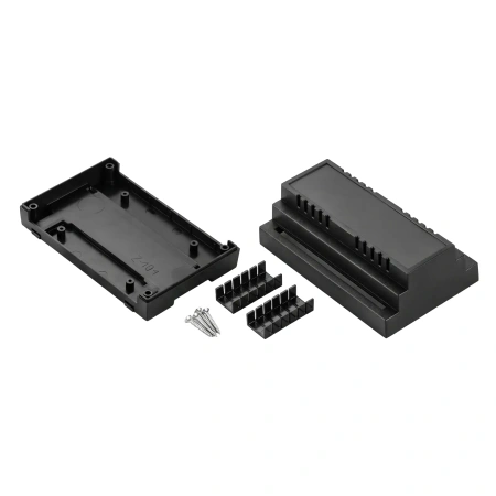 Obudowa modułowa na szynę DIN Z104, 88,8 × 138,8 × 62,8 mm, ABS V0, czarna, Kradex