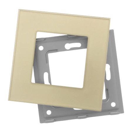 Ściemniacz dimmer 500W, 80W dla LED - szklana ramka - złoty - Tawoia Glass