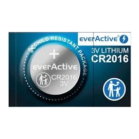 Bateria CR2016 3 V litowa, ogniwo guzikowe Ø20 × 1,6 mm, 75 mAh, everActive