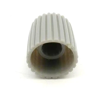 Gałka do potencjometru na oś 6mm - 15x15mm - szara, żółty znacznik - GS15