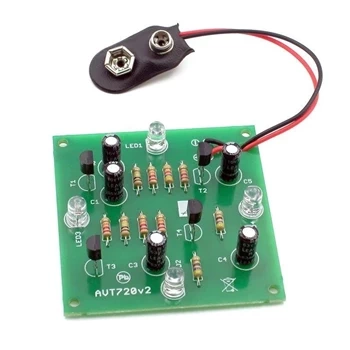 Błękitno-biały mrygacz - zlutowany KIT AVT 720