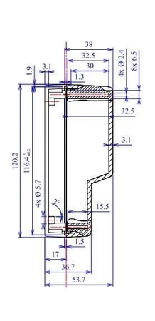 Obudowa 120x126, h=37/54mm, przeznaczona m.in. do urządzeń audiowizualnych, Z20