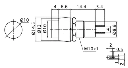 Włącznik ON-OFF okrągły czarnym, PBS-20A2