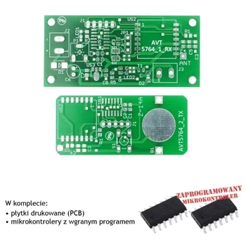 Bezprzewodowy włącznik oświetlenia, PCB i mikroprocesor do projektu AVT5764