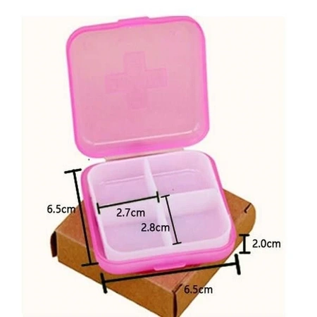 Organizer 6.5x6.5x2.1cm, niebieski, 4 przegródki OR201